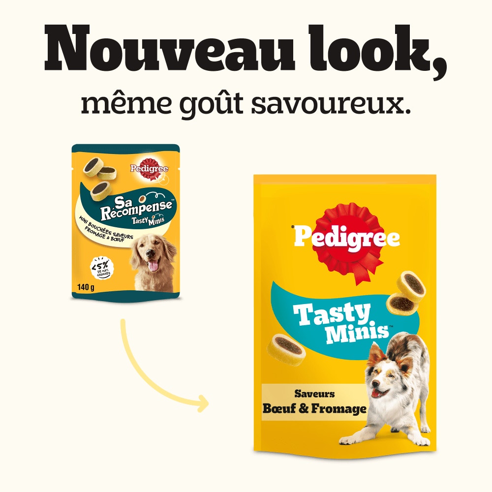 Pedigree® TASTY MINIS™ Mini Bouchées Au Bœuf Et Fromage Pour Chien 140g