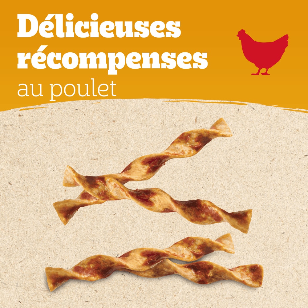 PEDIGREE® RANCHOS™ Twist Bâtonnets Au Canard et À la Dinde Récompenses Pour Chien Adulte 8x60g