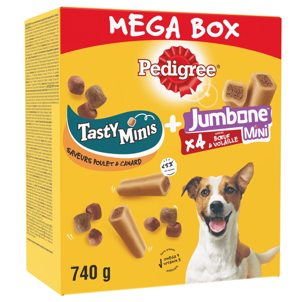 Pedigree® Mega Box Récompenses Tasty Mini Et JUMBONE™ Mini Pour Chien 740g