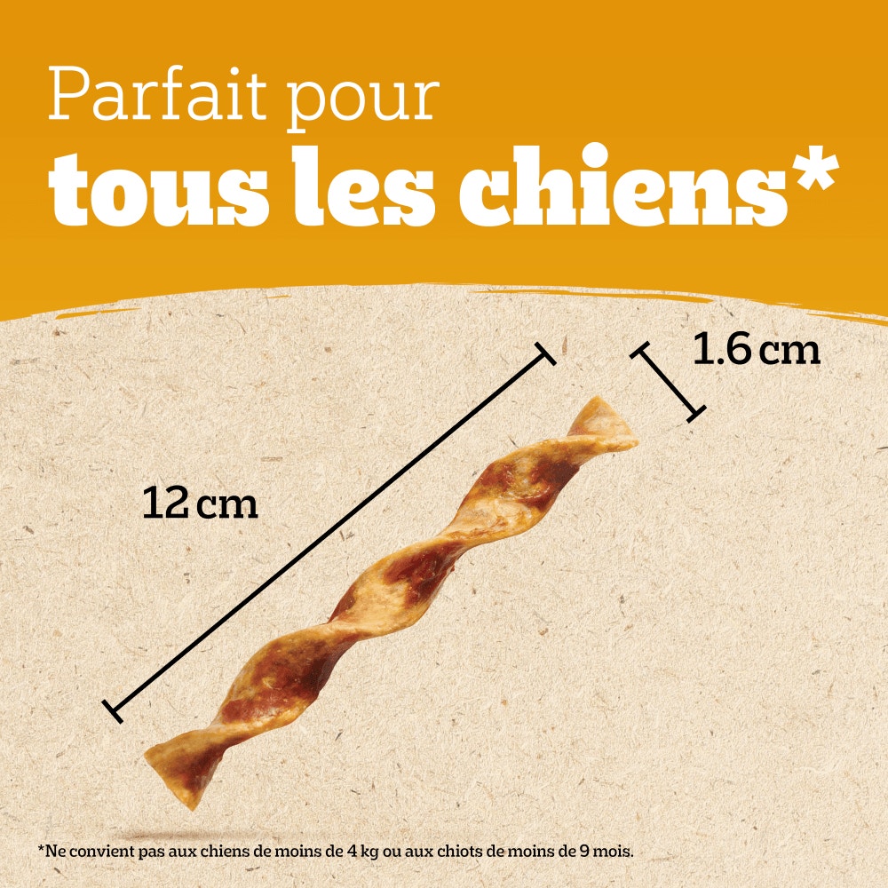 PEDIGREE® RANCHOS™ Twist Bâtonnets Au Canard et À la Dinde Récompenses Pour Chien Adulte 8x60g