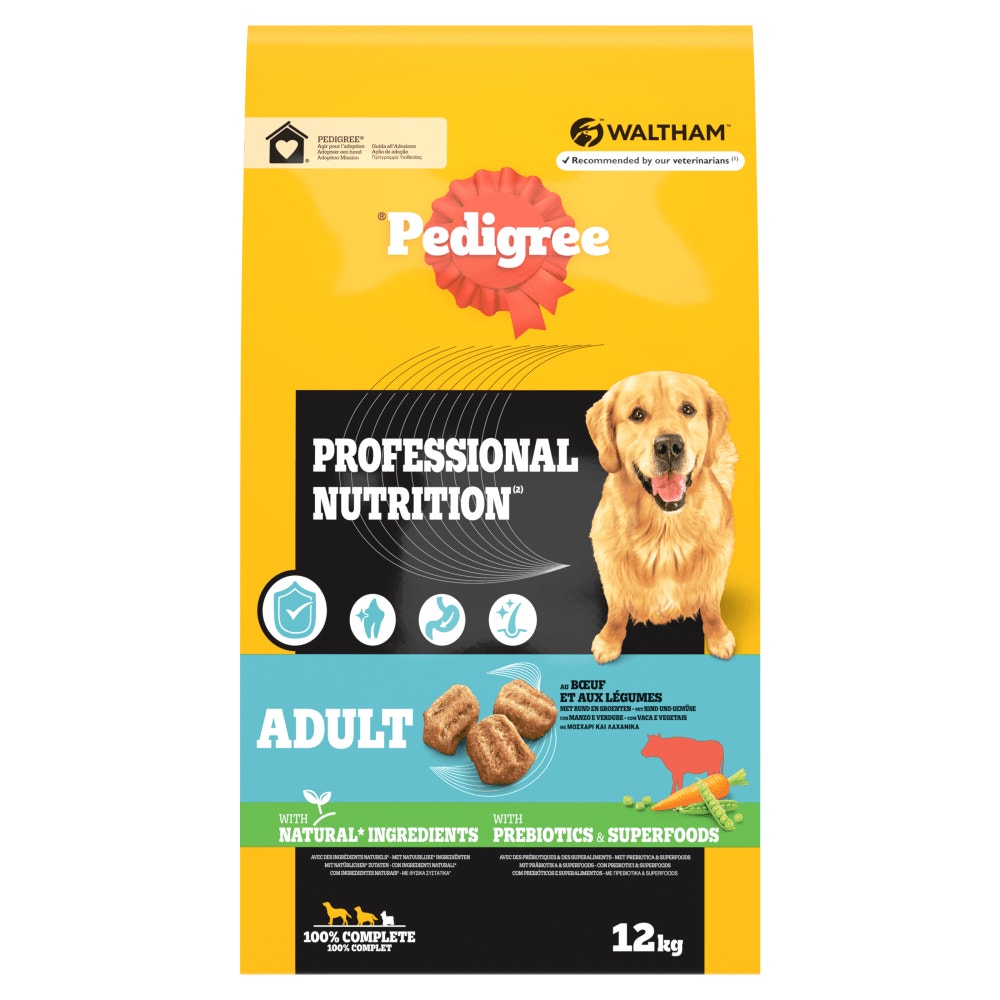 Pedigree® Professional Nutrition Croquettes Au Boeuf et Aux Légumes Pour Chien Adulte 12kg