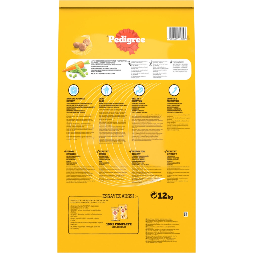 Pedigree® Professional Nutrition Croquettes À la Volaille et Aux Légumes Pour Chien Junior 12kg