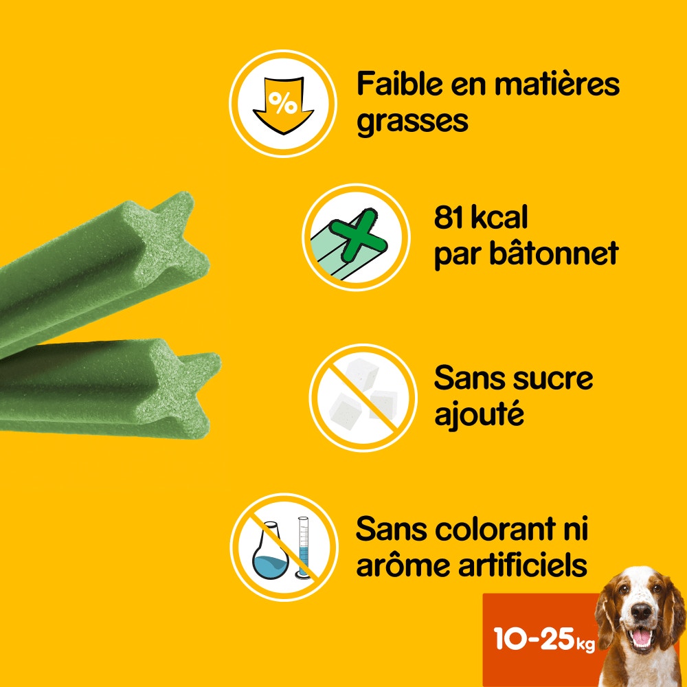 Pedigree® DENTASTIX™ Fresh Bâtonnets Hygiène Bucco-Dentaire Pour Moyen Chien 7 x 25,7g