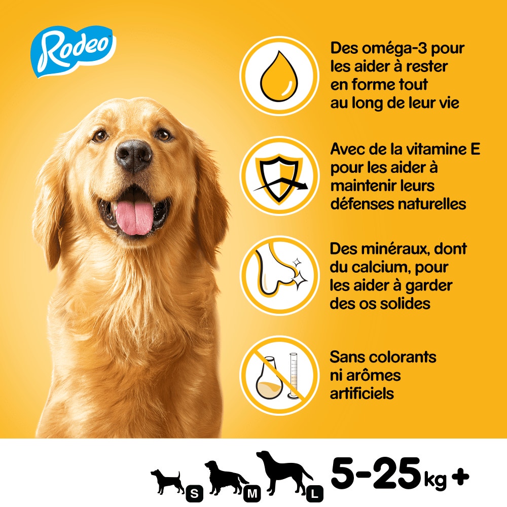 Pedigree® RODEO™ Récompenses Au Bœuf Pour Chien 4 x 17,5g