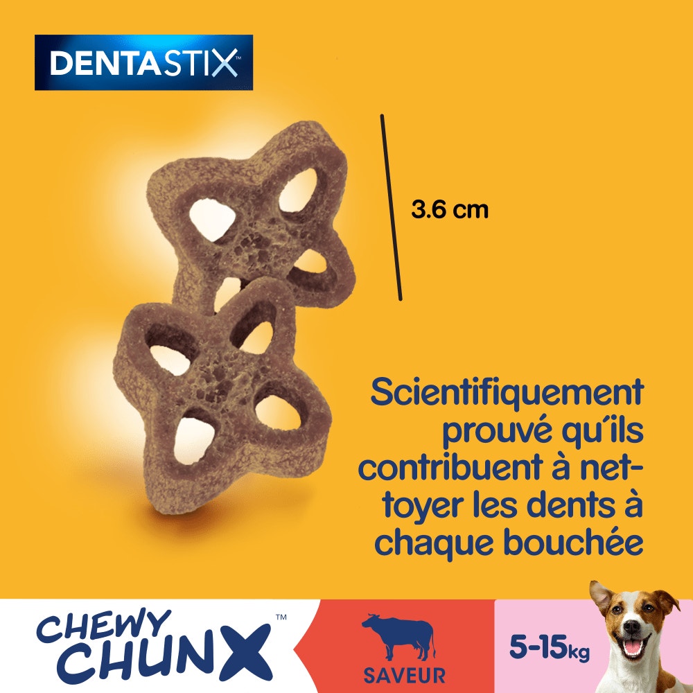 Pedigree® DENTASTIX™ Chewy Chunx Saveur Boeuf Pour Chiens De 5 À 15kg, 68g