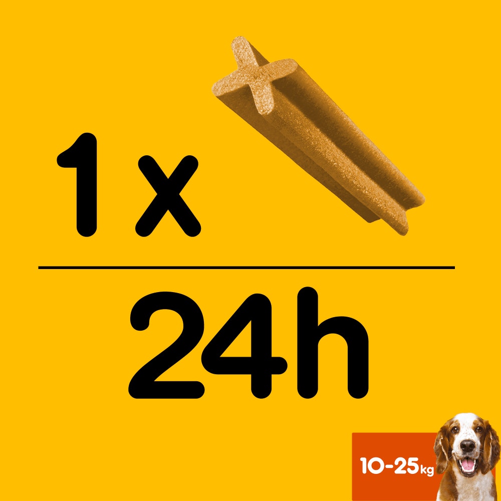 Pedigree® DENTASTIX™ Bâtonnets Hygiène Bucco-Dentaire Pour Moyen Chien 7 x 25,7g, 28 x 25,7g & 56 x 25,7g