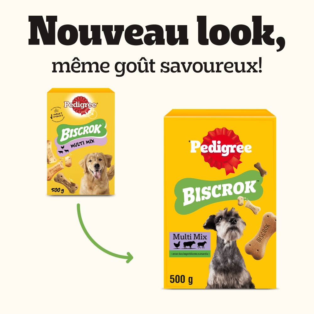 Pedigree® BISCROK™ Biscuits 3 Variétés Pour Chien 500g