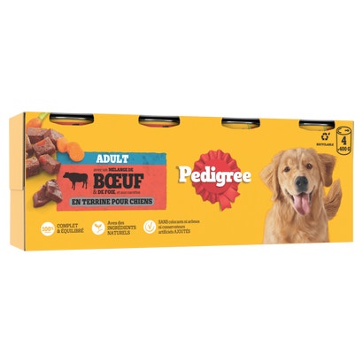 Boîtes En Terrine Au Boeuf Et Aux Carottes Pour Chien Adulte